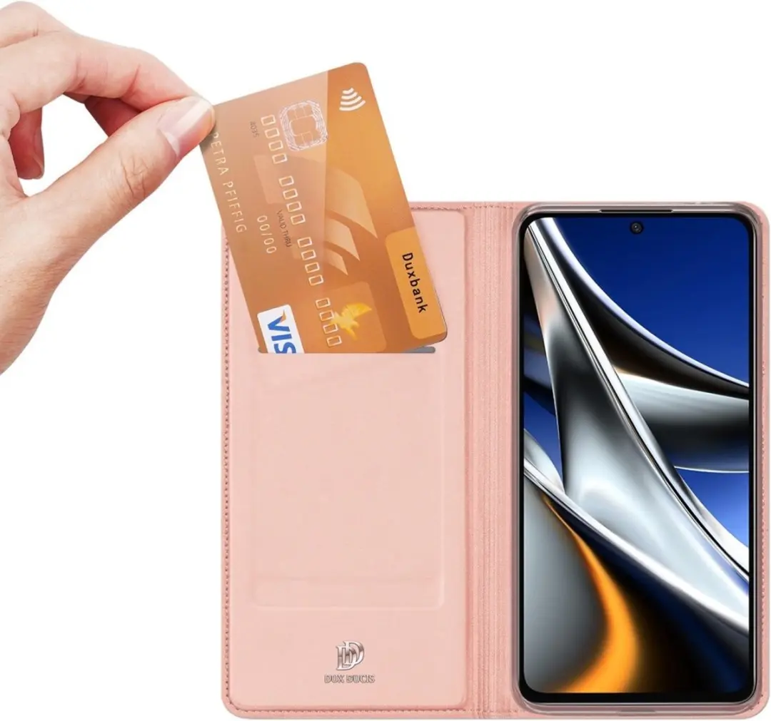 Dux Ducis Slim Bookcase Hoes Xiaomi Poco X4 Pro 5G - Rose Goud