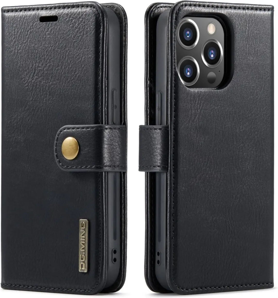 DG.MING iPhone 16 Pro Hoesje 2-in-1 Book Case - Zwart - afbeelding 6 van 6