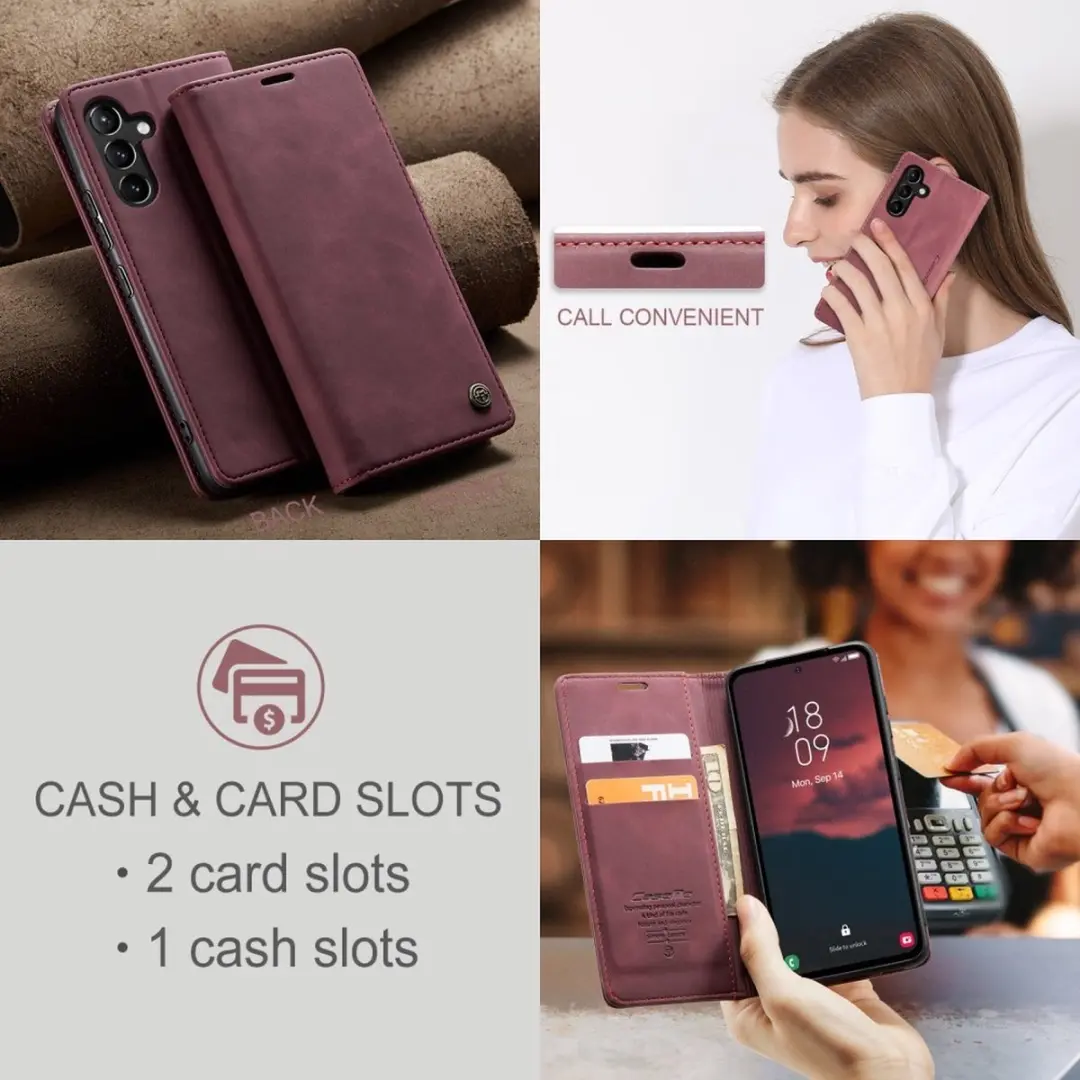 Caseme 013 Book Case Hoesje Samsung Galaxy A54 - Bordeaux