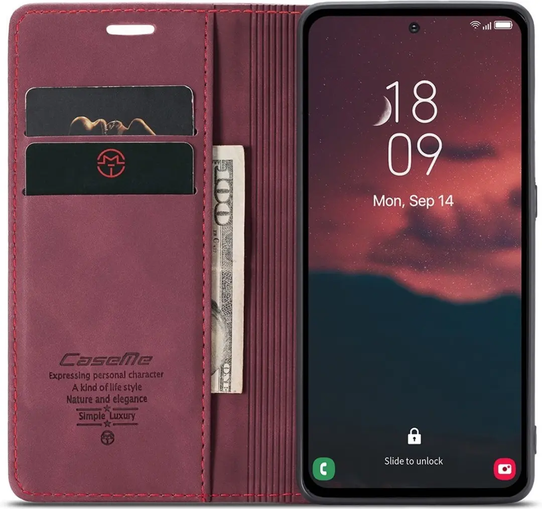 Caseme 013 Book Case Hoesje Samsung Galaxy A54 - Bordeaux