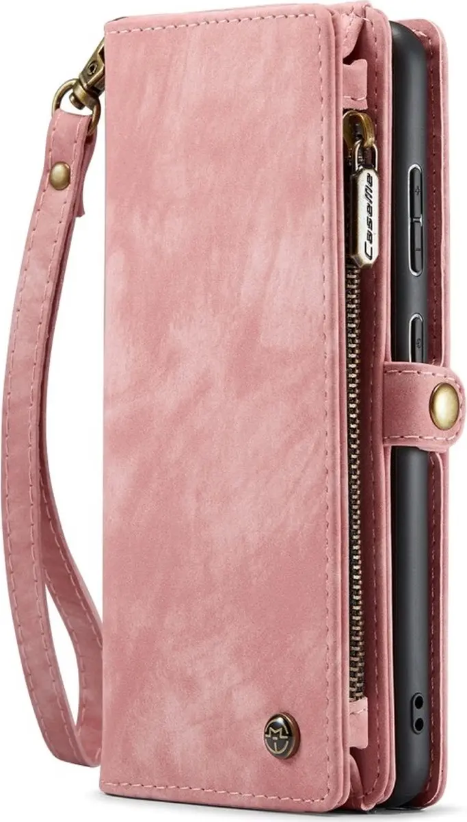Caseme Galaxy S25 Vintage Hoes Roze - 8 Pasjes