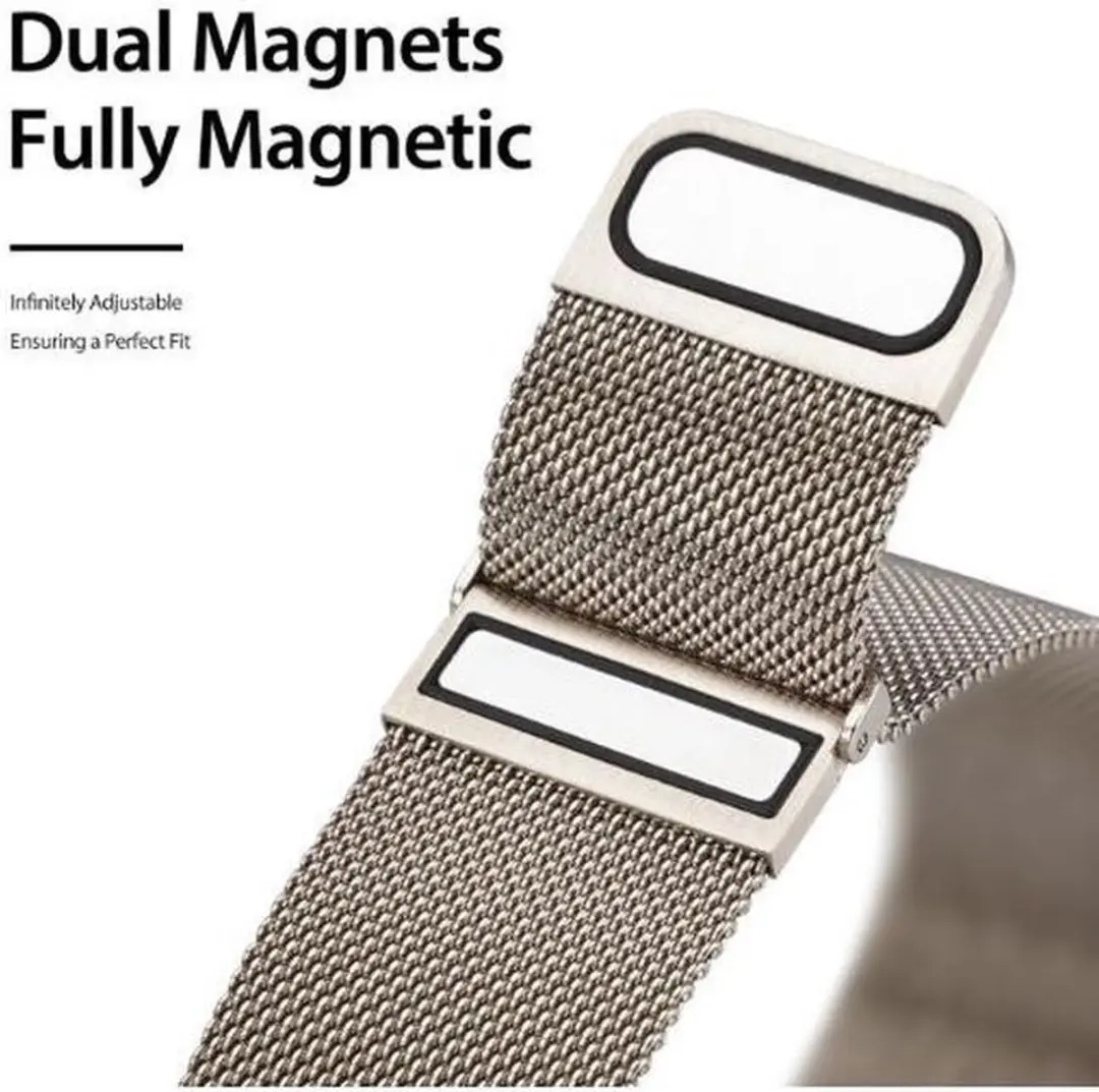 Dux Ducis Milanese Staal Smartwatchband 20mm - Grijs