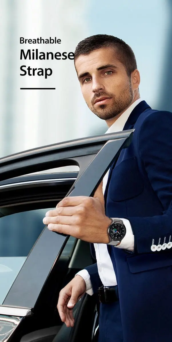 Dux Ducis Milanese Staal Smartwatchband 20mm - Grijs