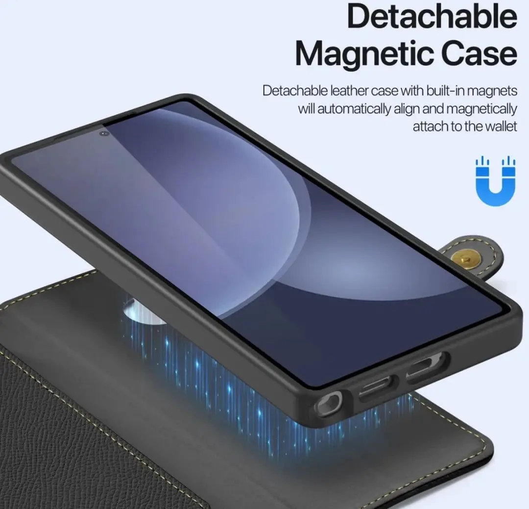 Dux Ducis Lawa Series Hoesje Samsung Galaxy S25 Ultra - 7 Pasjes - Zwart - afbeelding 6 van 6