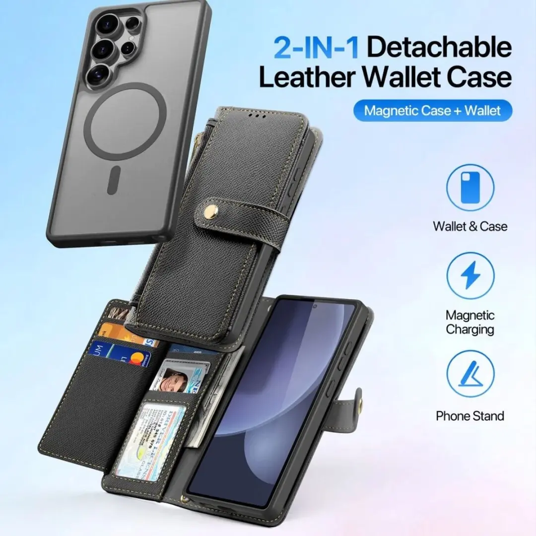 Dux Ducis Lawa Series Hoesje Samsung Galaxy S25 Ultra - 7 Pasjes - Zwart
