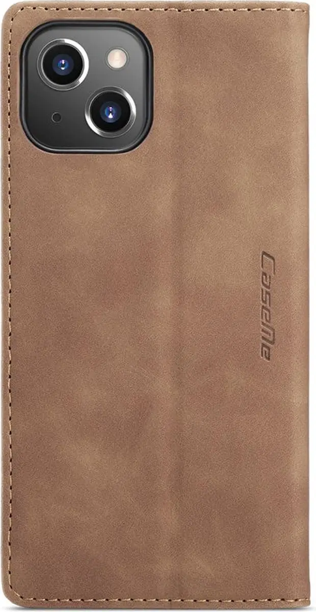 Caseme Bookcase iPhone 15 Plus Beige - 2 Pasjes