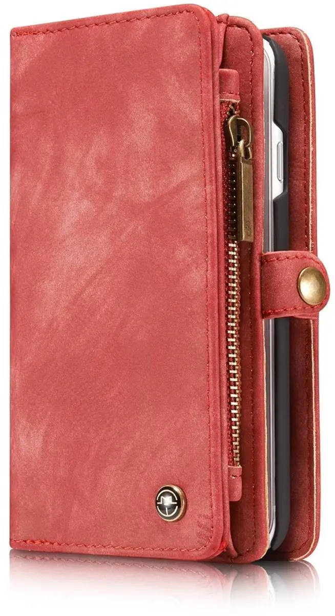CaseMe 008 2-in-1 Book Case iPhone 7/8/SE - Rood - 8 Pasjes