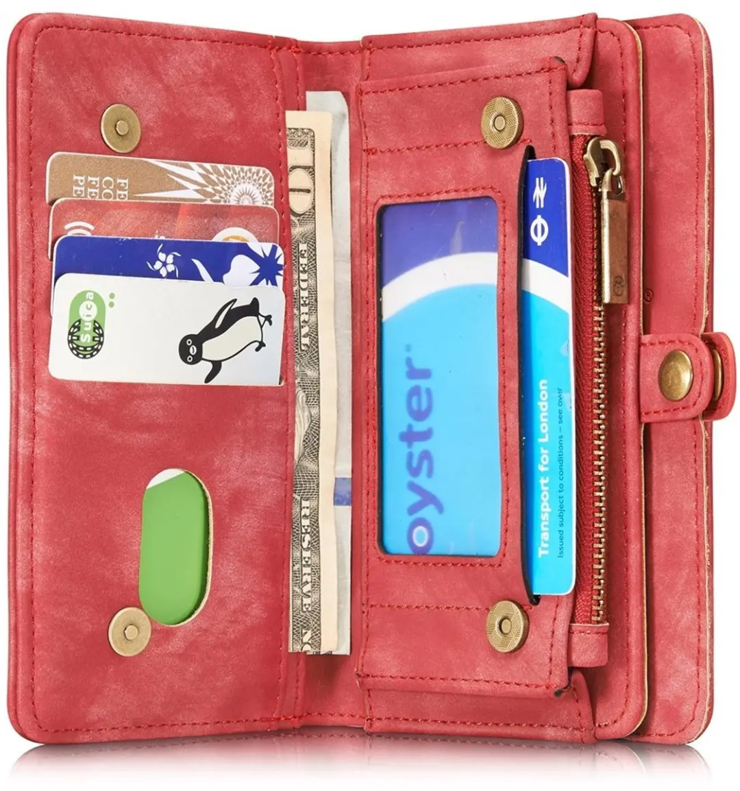 CaseMe 008 2-in-1 Book Case iPhone 7/8/SE - Rood - 8 Pasjes