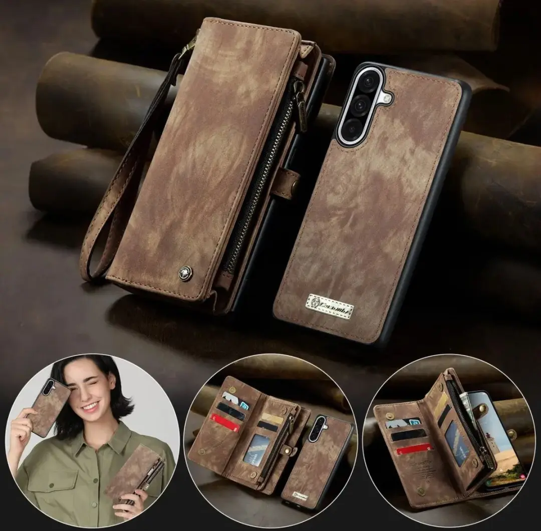 Caseme 008 Book Case Back Cover Samsung Galaxy A56 - 5 Pasjes - Bruin