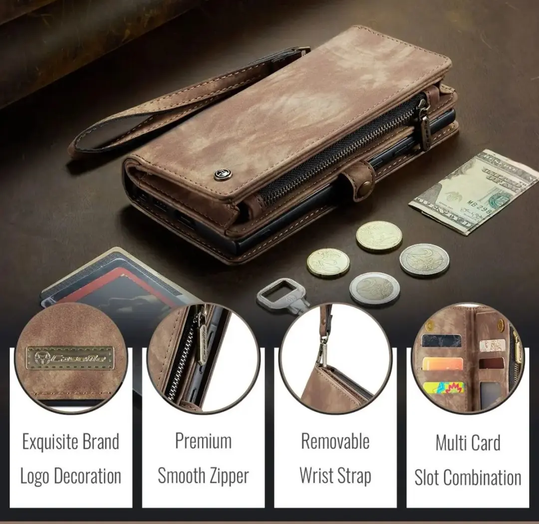 Caseme 008 Book Case Back Cover Samsung Galaxy A56 - 5 Pasjes - Bruin