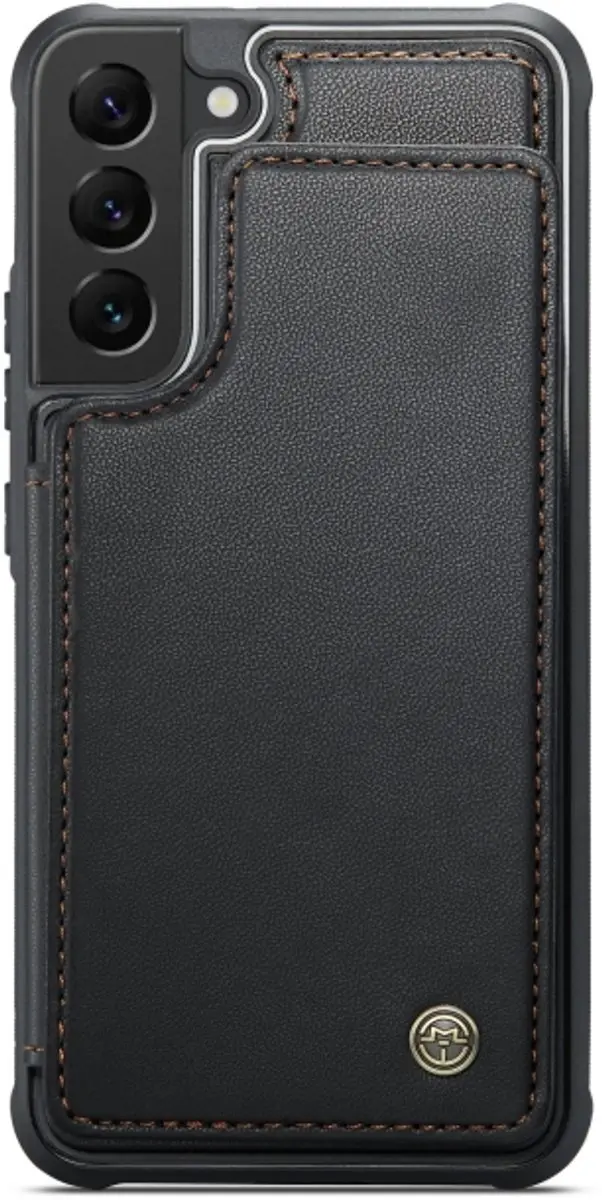 Caseme Luxe Portemonnee Backcover Galaxy S21 FE - Anti-RFID - 4 Pasjes - Zwart - afbeelding 6 van 6