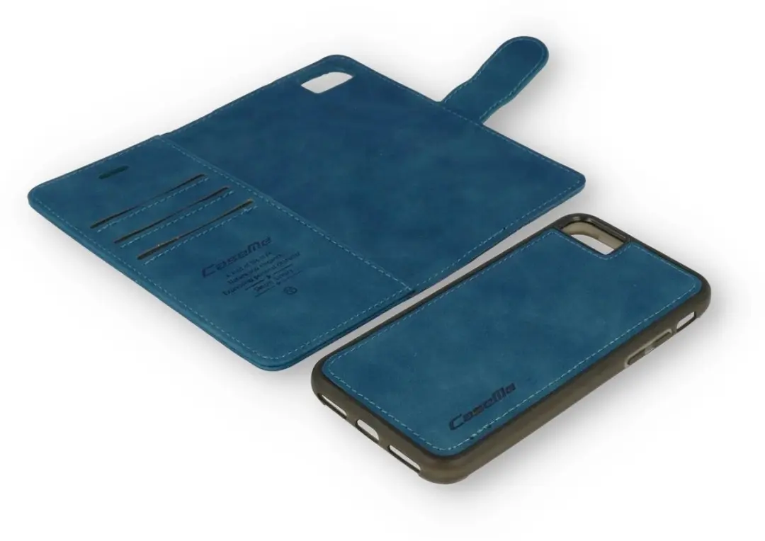 Caseme Bookcase Hoesje iPhone SE/8/7 - Donkerblauw - Kunstleer - 4 Pasjes