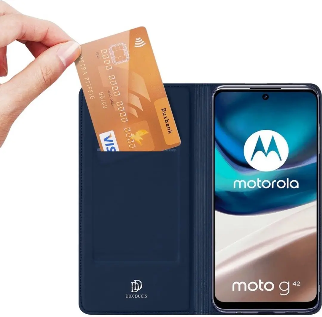 Dux Ducis Skin Pro Moto G42 Wallethoes - Blauw