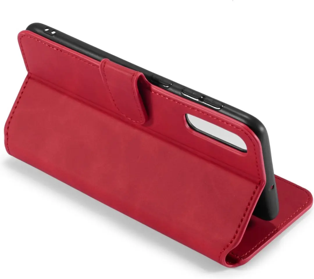 DG.MING Hoesje Samsung Galaxy A50/A50s/A30s - Rood - 3 Pasjes