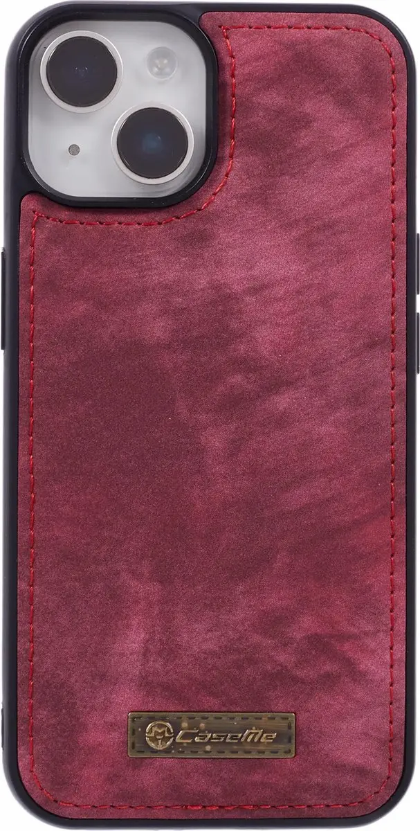Caseme iPhone 14 Hoesje Backcover - Rood - 8 Pasjes