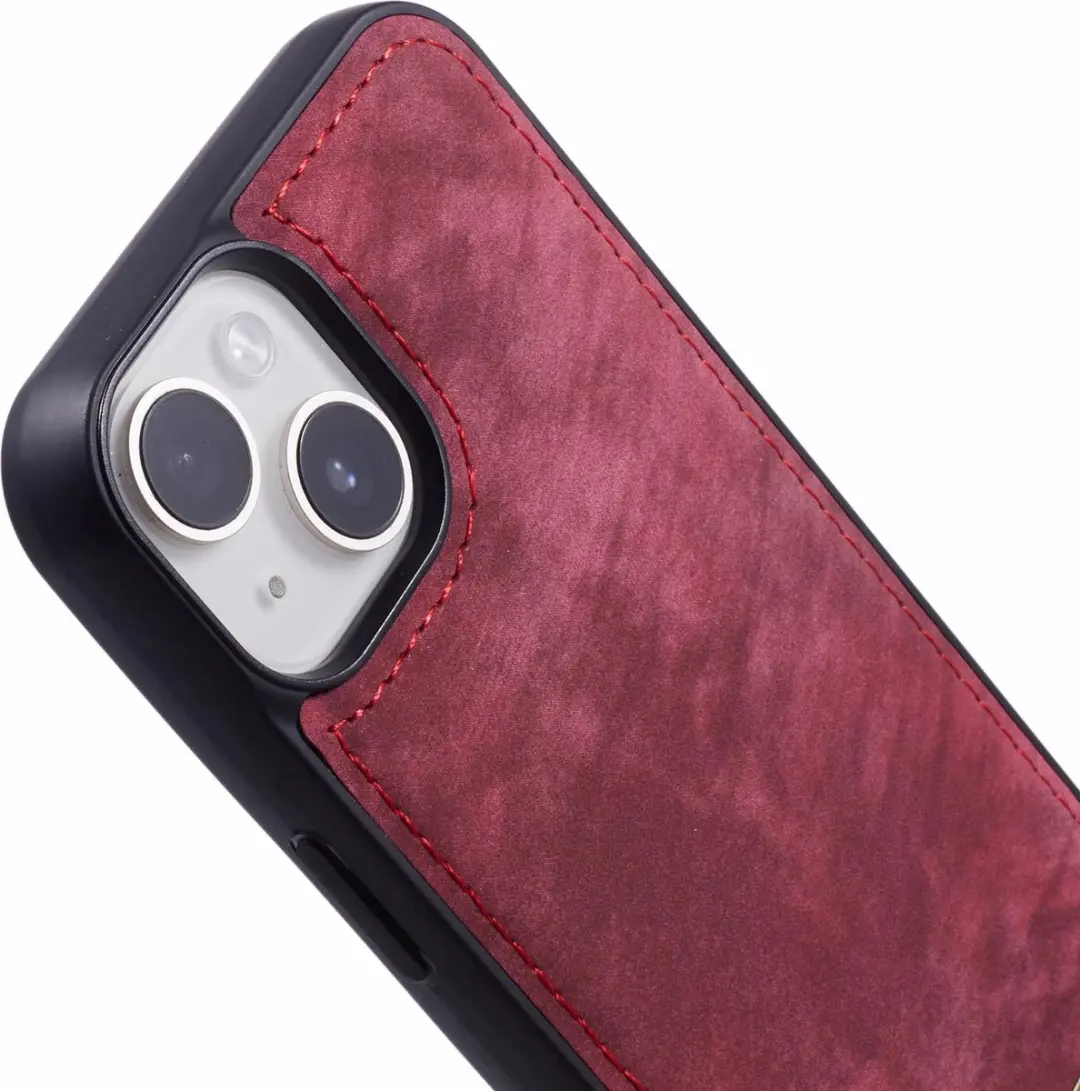 Caseme iPhone 14 Hoesje Backcover - Rood - 8 Pasjes