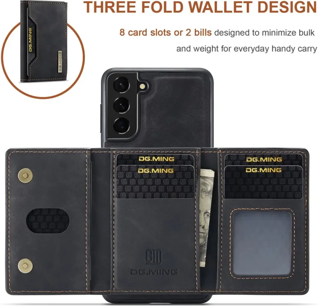 Caseme DG Ming Hoesje Samsung Galaxy S24 - Magnetisch Portemonnee - 4 Pasjes - Zwart