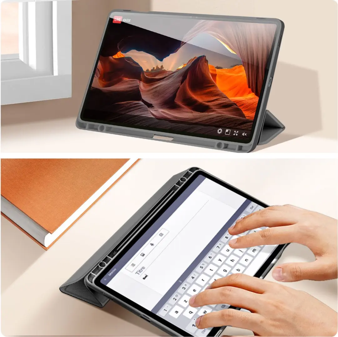 Dux Ducis Toby Series FOLIO-TOBY-BK-X610 Tablethoes - Samsung Galaxy Tab S9 FE Plus - Zwart