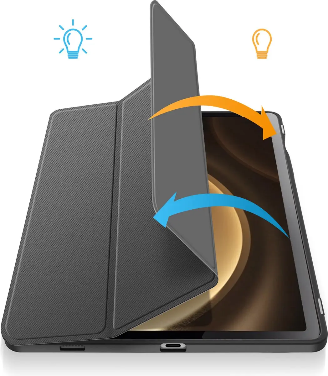 Dux Ducis Toby Series FOLIO-TOBY-BK-X610 Tablethoes - Samsung Galaxy Tab S9 FE Plus - Zwart