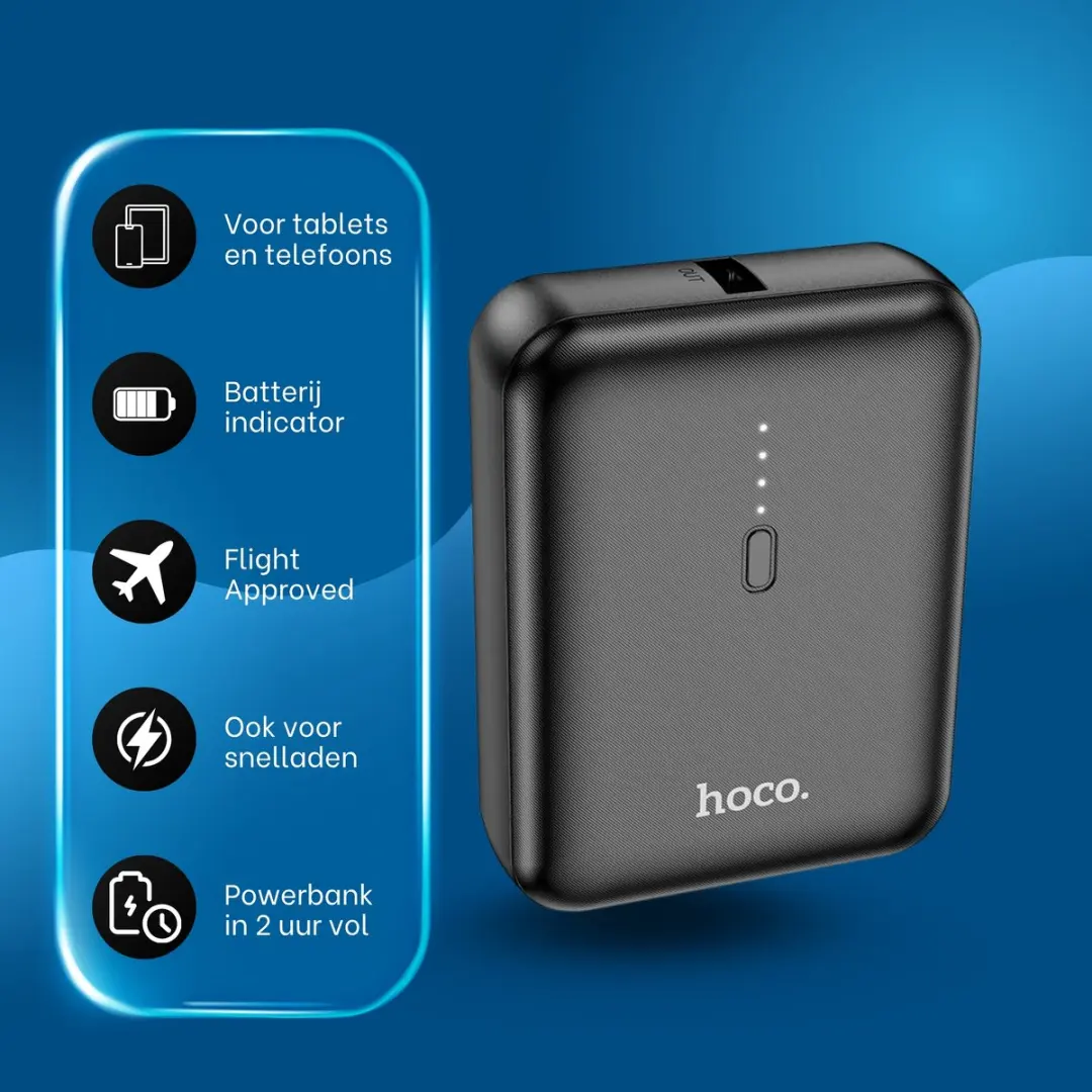 Hoco J96B Strider Powerbank 5000mAh - 18.5W - Zwart