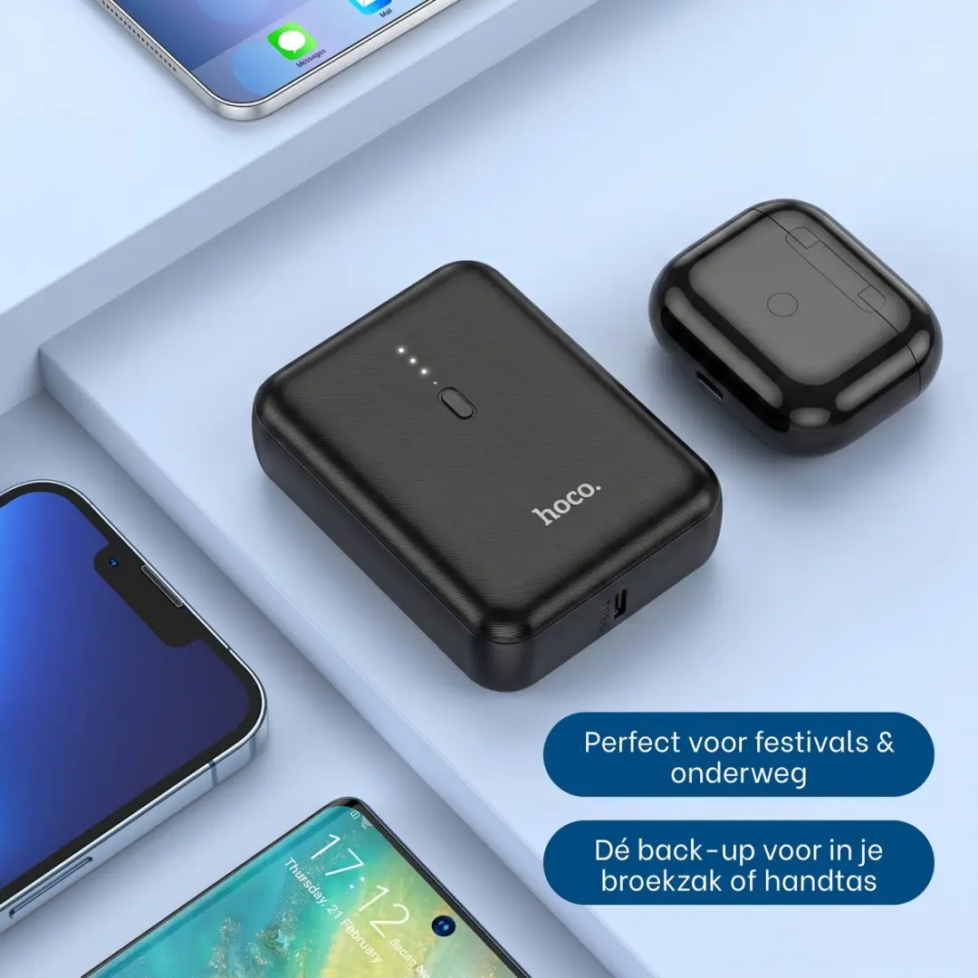 Hoco J96B Strider Powerbank 5000mAh - 18.5W - Zwart