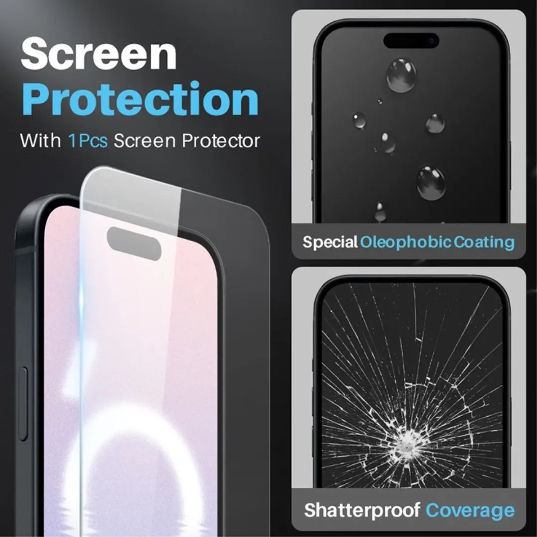 NORTHJO iPhone 16 Hoesje 3-in-1 - Transparant