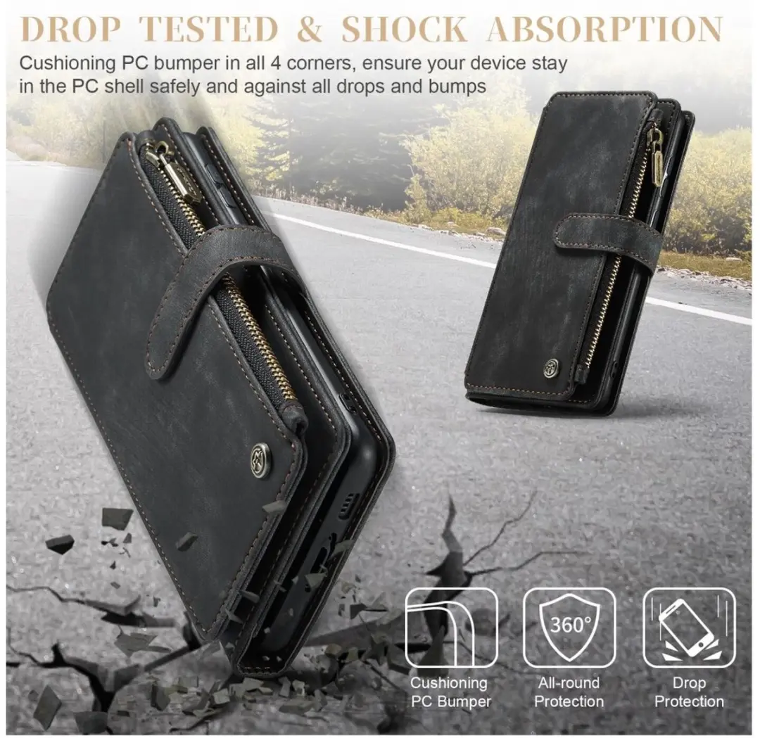 Caseme C30 Hoesje Samsung Galaxy S23 - Zwart