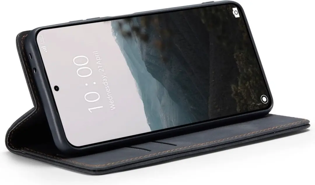 Caseme 013 Book Case Hoesje Xiaomi 14T Pro - 2 Pasjes - Zwart - afbeelding 6 van 6