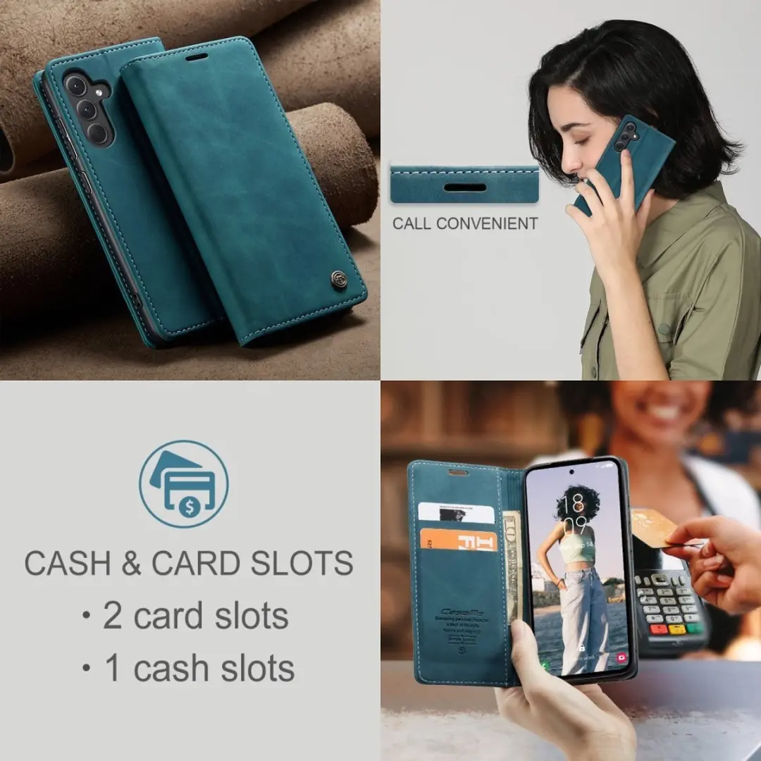 Caseme 013 Book Case Hoesje - Samsung Galaxy A35 - Blauw