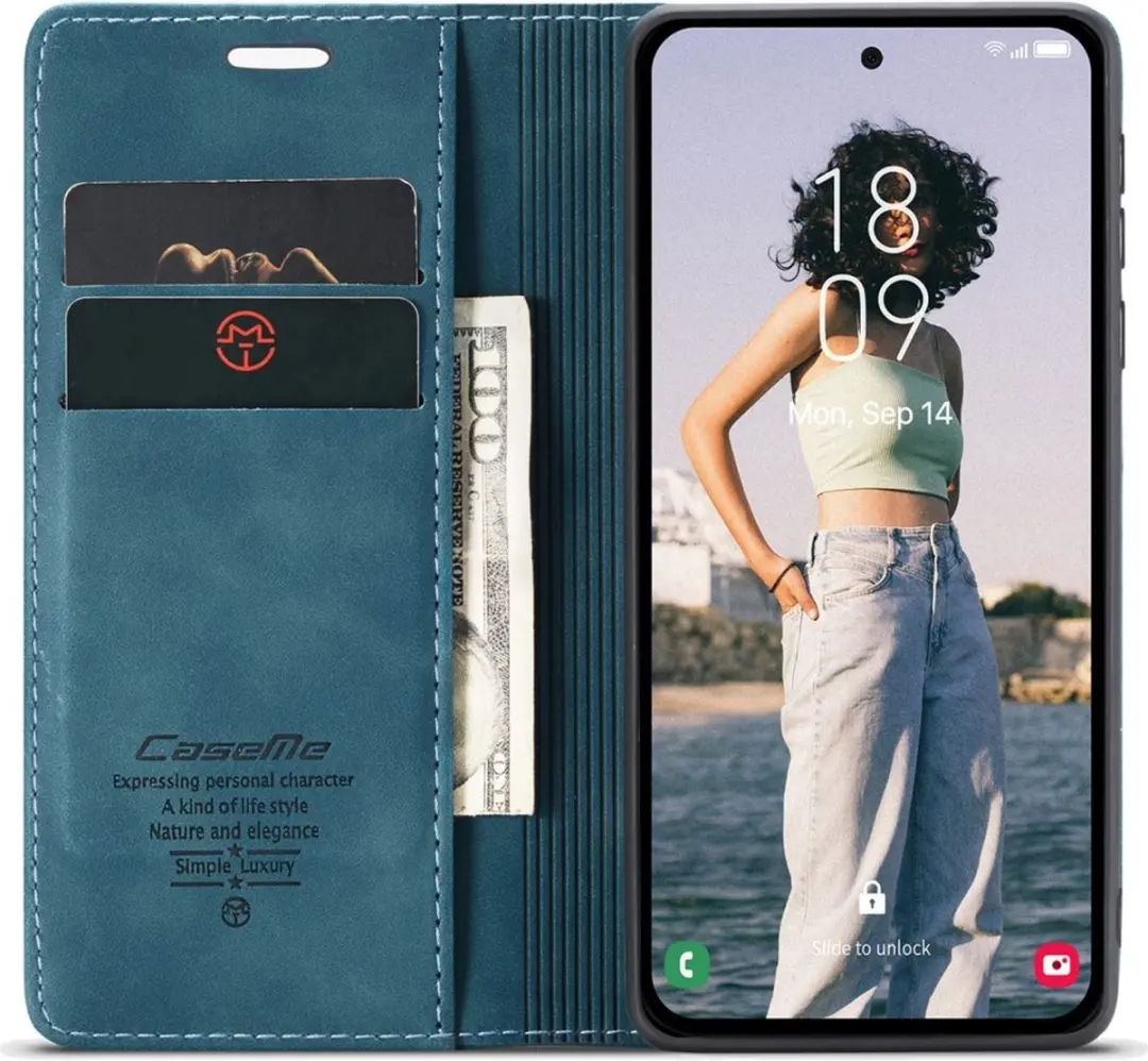 Caseme 013 Book Case Hoesje - Samsung Galaxy A35 - Blauw
