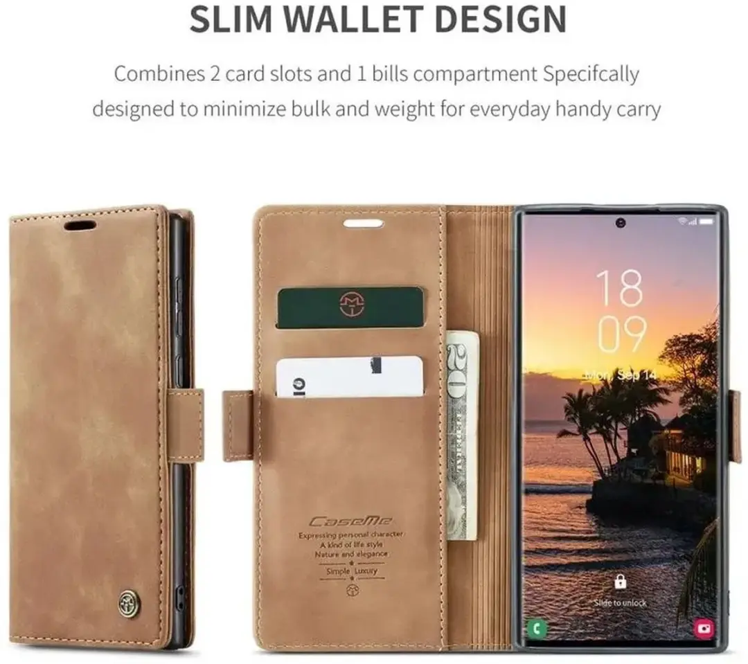 Caseme 013 Hoesje Samsung Galaxy S25 Ultra - Book Case Bruin