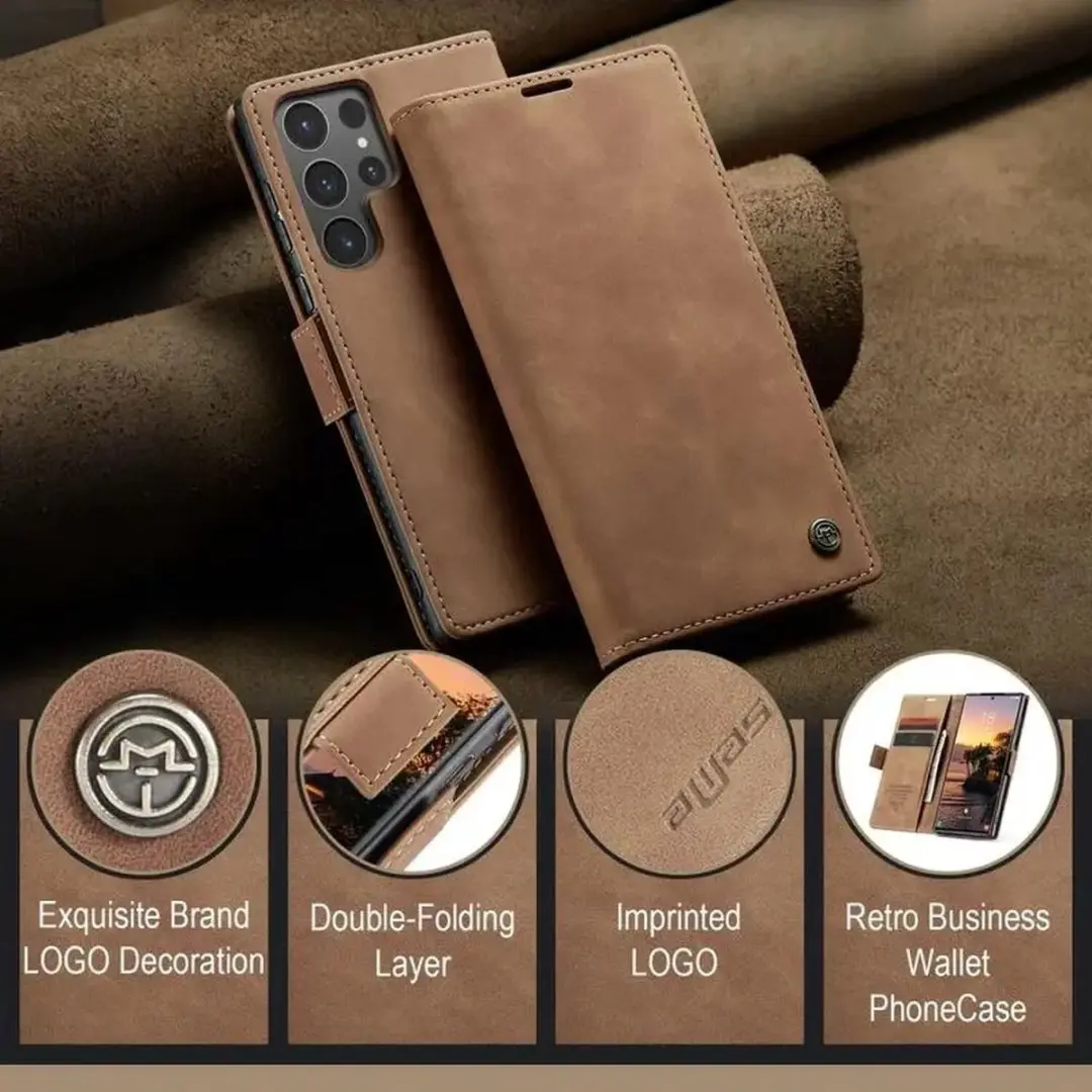 Caseme 013 Hoesje Samsung Galaxy S25 Ultra - Book Case Bruin