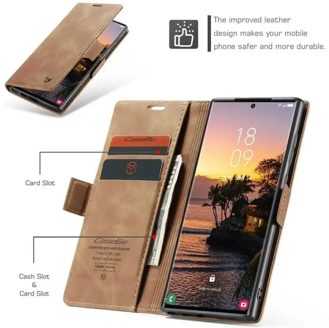 Caseme 013 Hoesje Samsung Galaxy S25 Ultra - Book Case Bruin