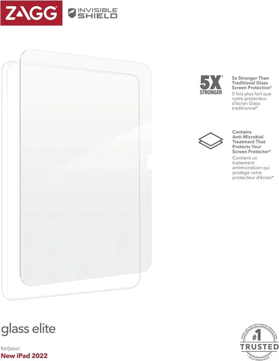 ZAGG InvisibleShield Glass Elite 200110323 - iPad 10.9/11 Screen Protector - Transparant