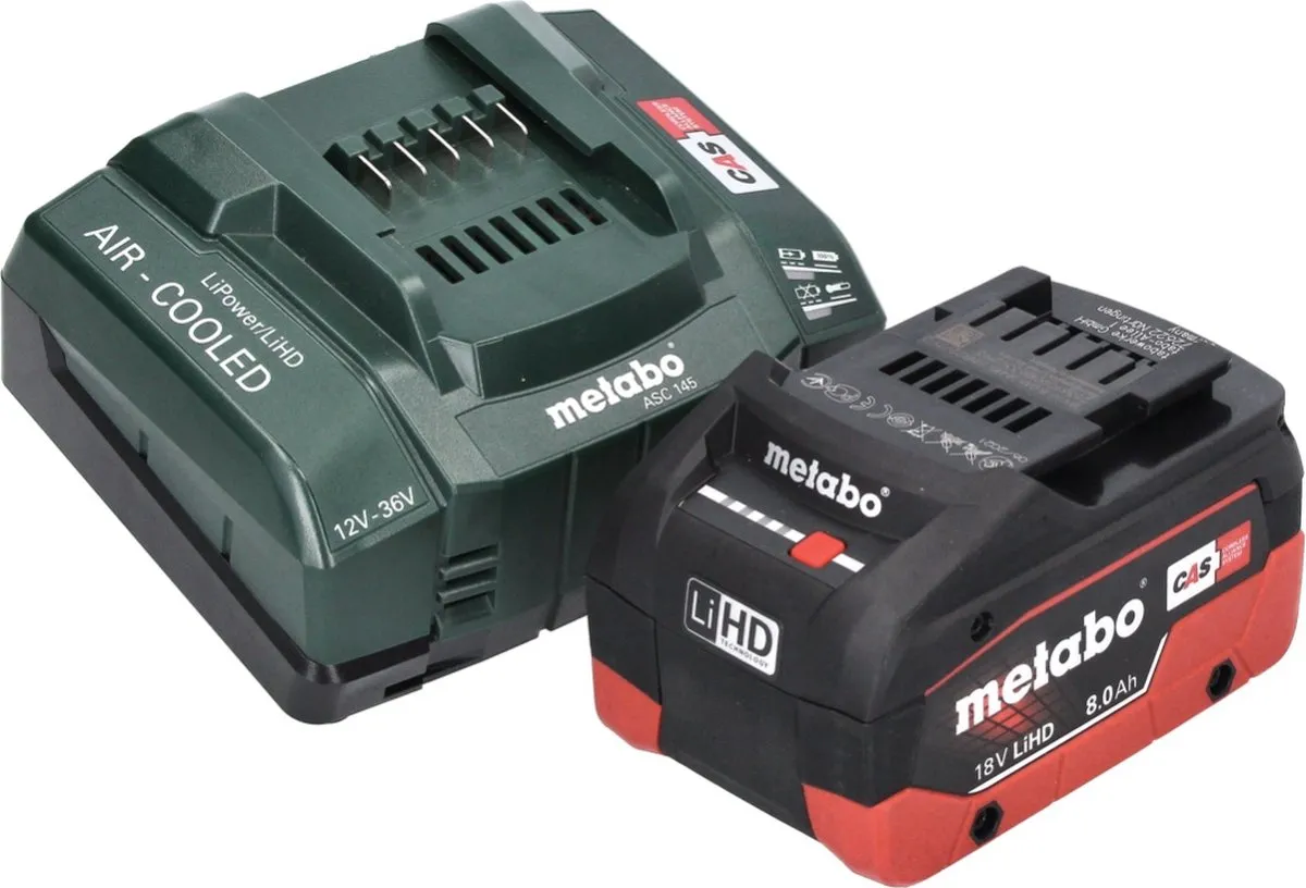 Metabo KS 18 LTX 57 Accu-Handcirkelzaag 165mm - 8Ah + Lader + MetaBOX