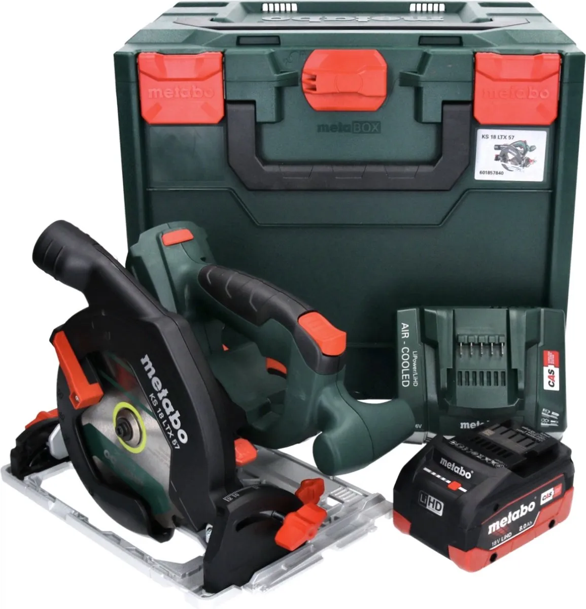 Metabo KS 18 LTX 57 Accu-Handcirkelzaag 165mm - 8Ah + Lader + MetaBOX