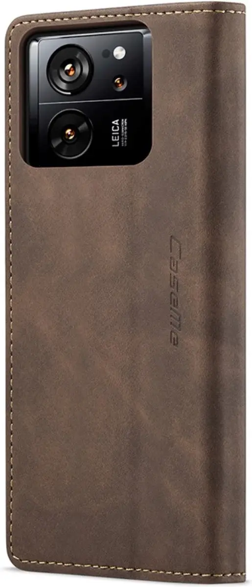 Caseme 013 Book Case Xiaomi 13T Hoesje - Donkerbruin