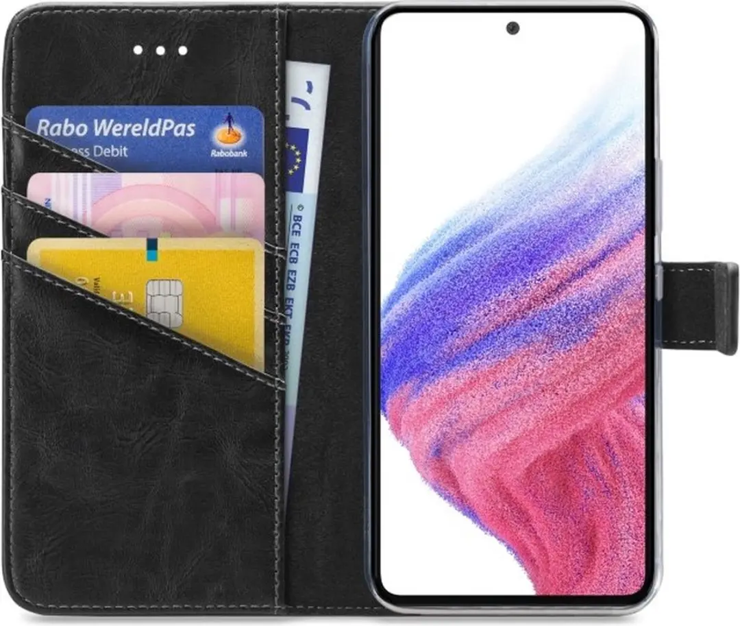 My Style MSFWLT1361 Telefoonhoesje Samsung Galaxy A53 - 3 Pasjeshouder Zwart