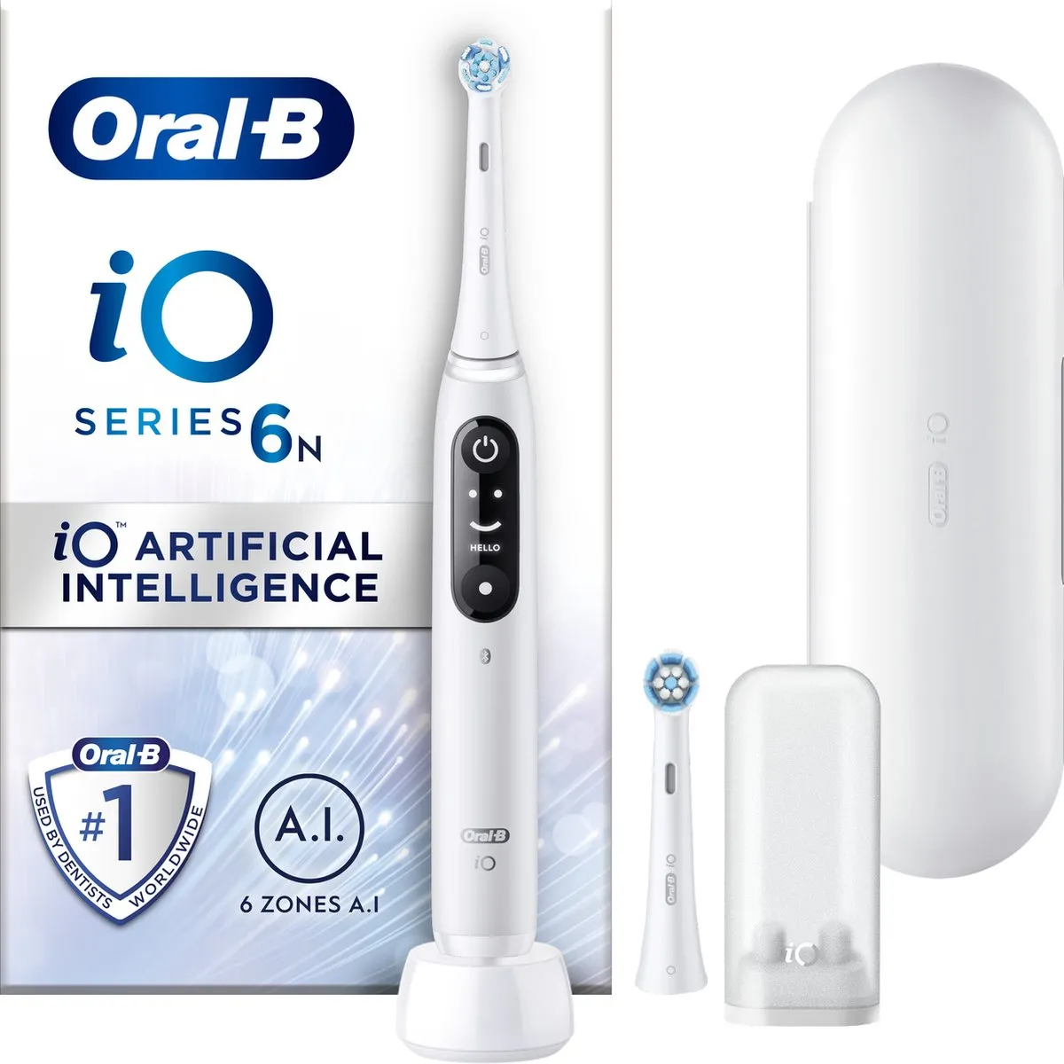 Oral-B iO6 Elektrische Tandenborstel - Wit - 2 Opzetborstels