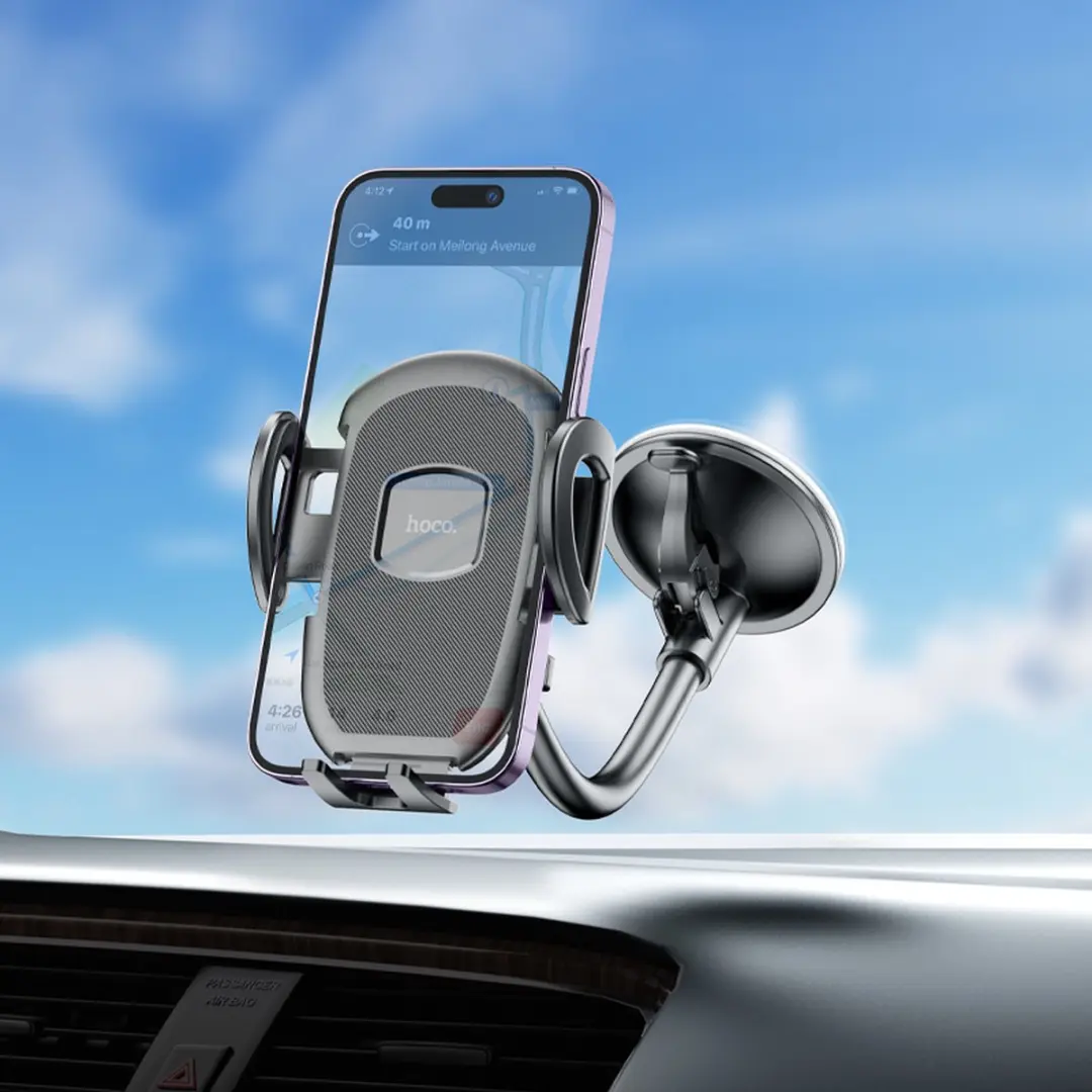 Hoco Telefoonhouder Voorruit 360° Draaibaar - 6.5 Inch - Zwart