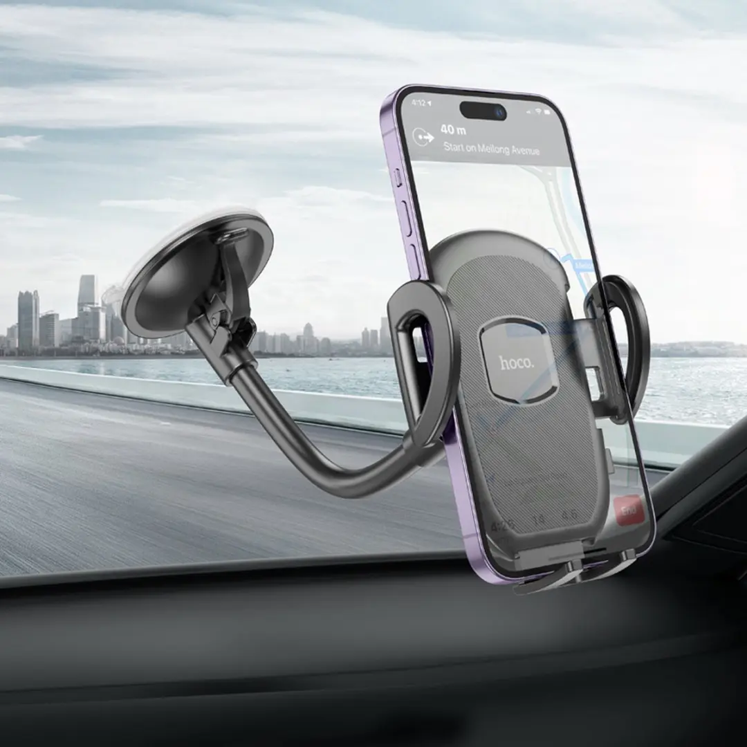 Hoco Telefoonhouder Voorruit 360° Draaibaar - 6.5 Inch - Zwart