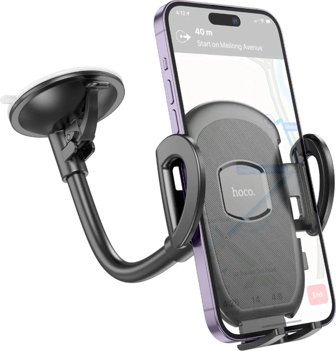 Hoco Telefoonhouder Voorruit 360° Draaibaar - 6.5 Inch - Zwart