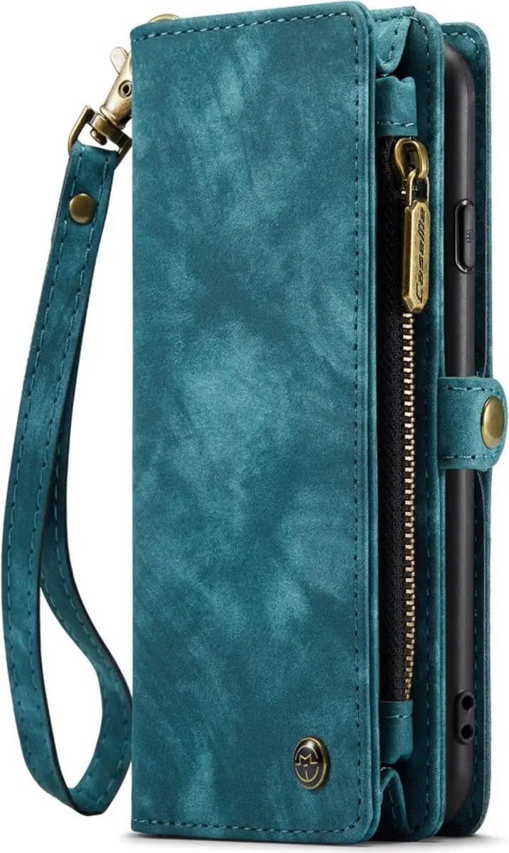 Caseme 008 iPhone Hoesje - Blauw - 8 Pasjes