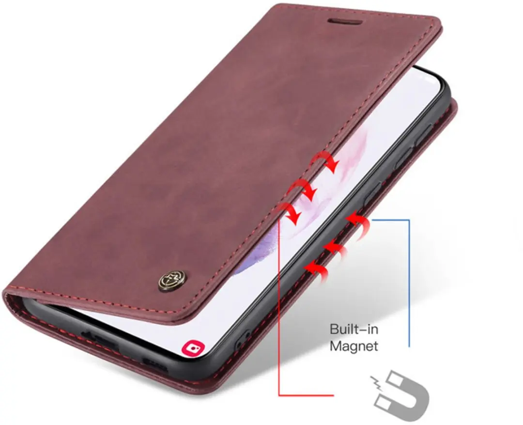 Caseme Galaxy S21 Plus Wallet Book Hoesje - Magneetsluiting Rood - G996-14 - afbeelding 6 van 6