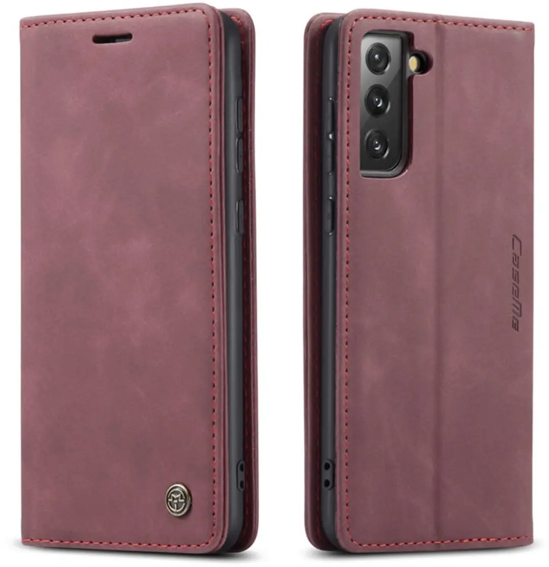 Caseme Galaxy S21 Plus Wallet Book Hoesje - Magneetsluiting Rood - G996-14