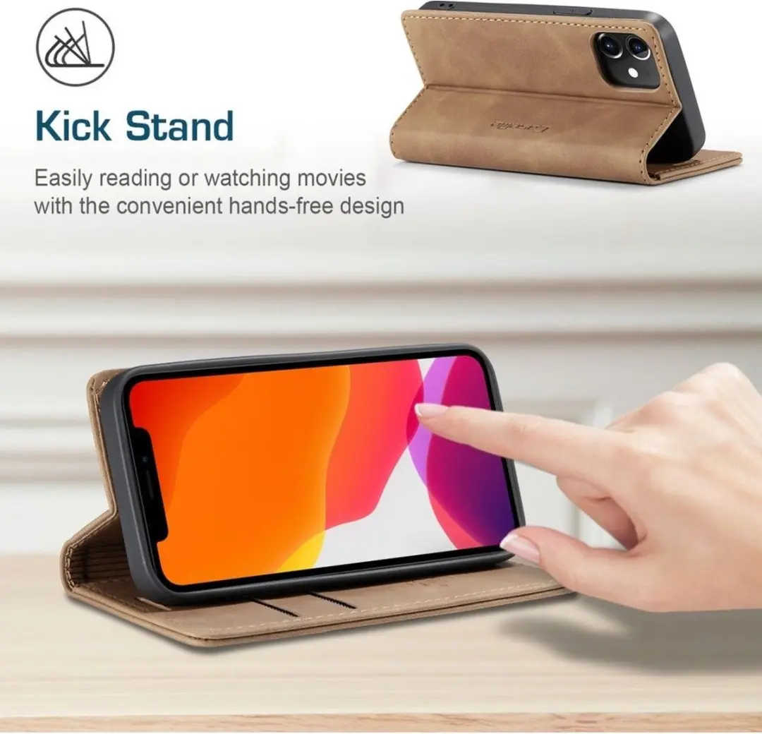 Caseme Bookcase iPhone 15 Pro Beige - 2 Stuks