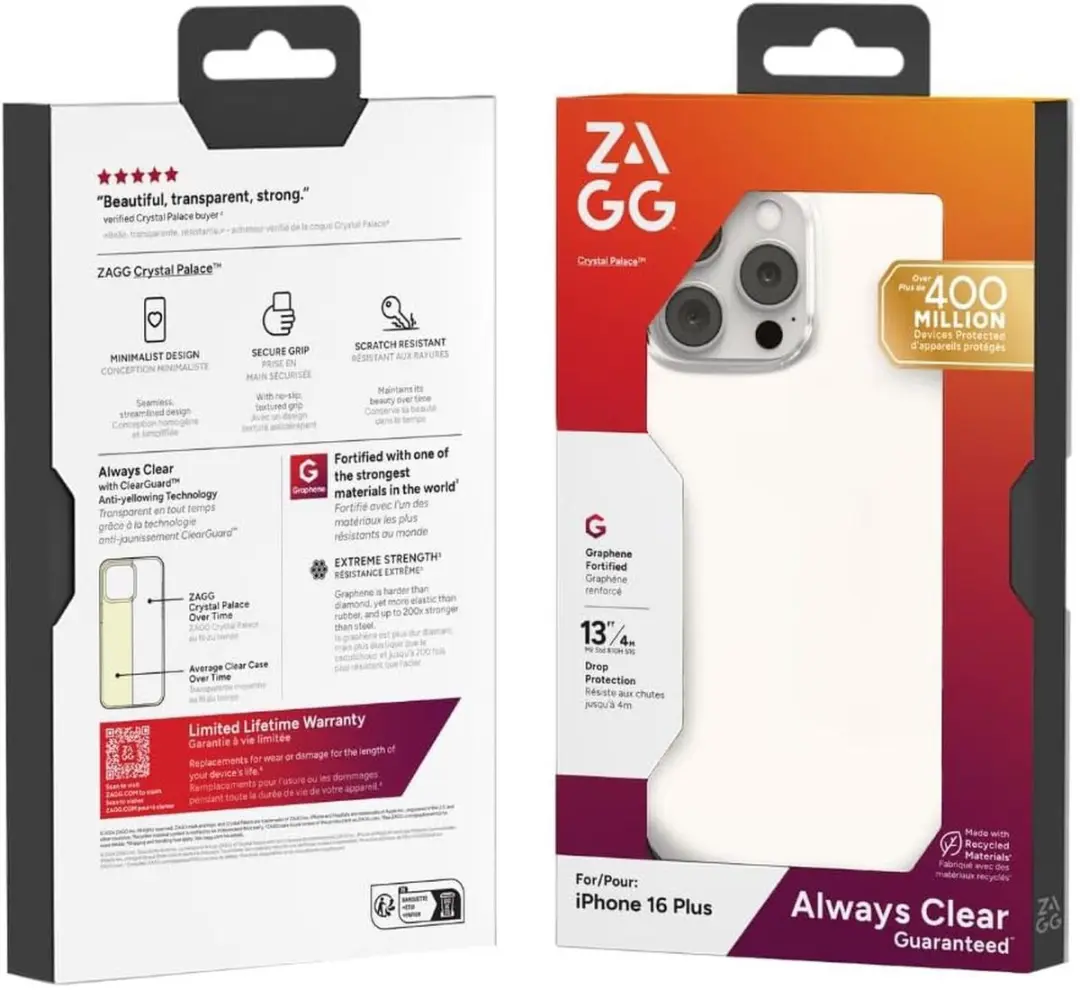 ZAGG Crystal Palace iPhone 16 Plus Hoesje - 702315039 - Transparant