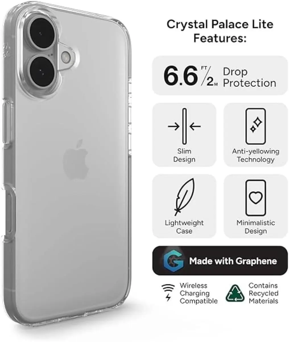 ZAGG Crystal Palace iPhone 16 Plus Hoesje - 702315039 - Transparant - afbeelding 6 van 6