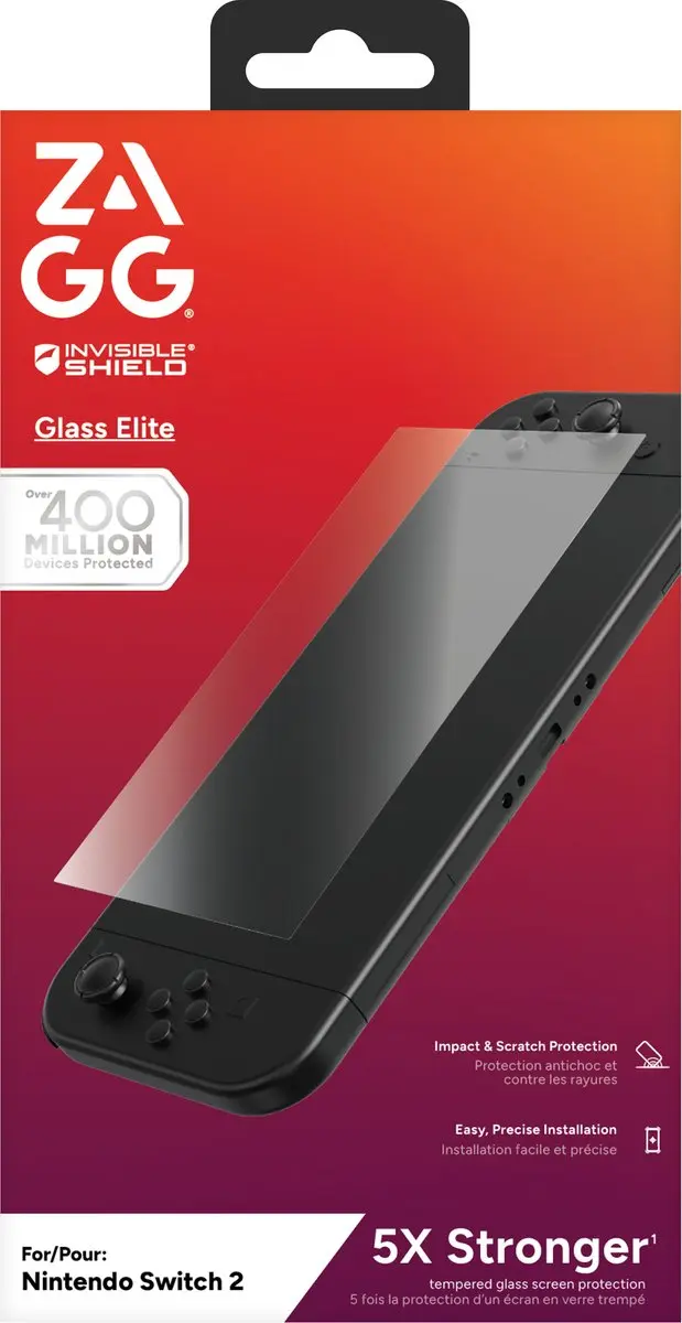 ZAGG InvisibleShield Glass Elite Nintendo Switch 2 - Transparant/Wit