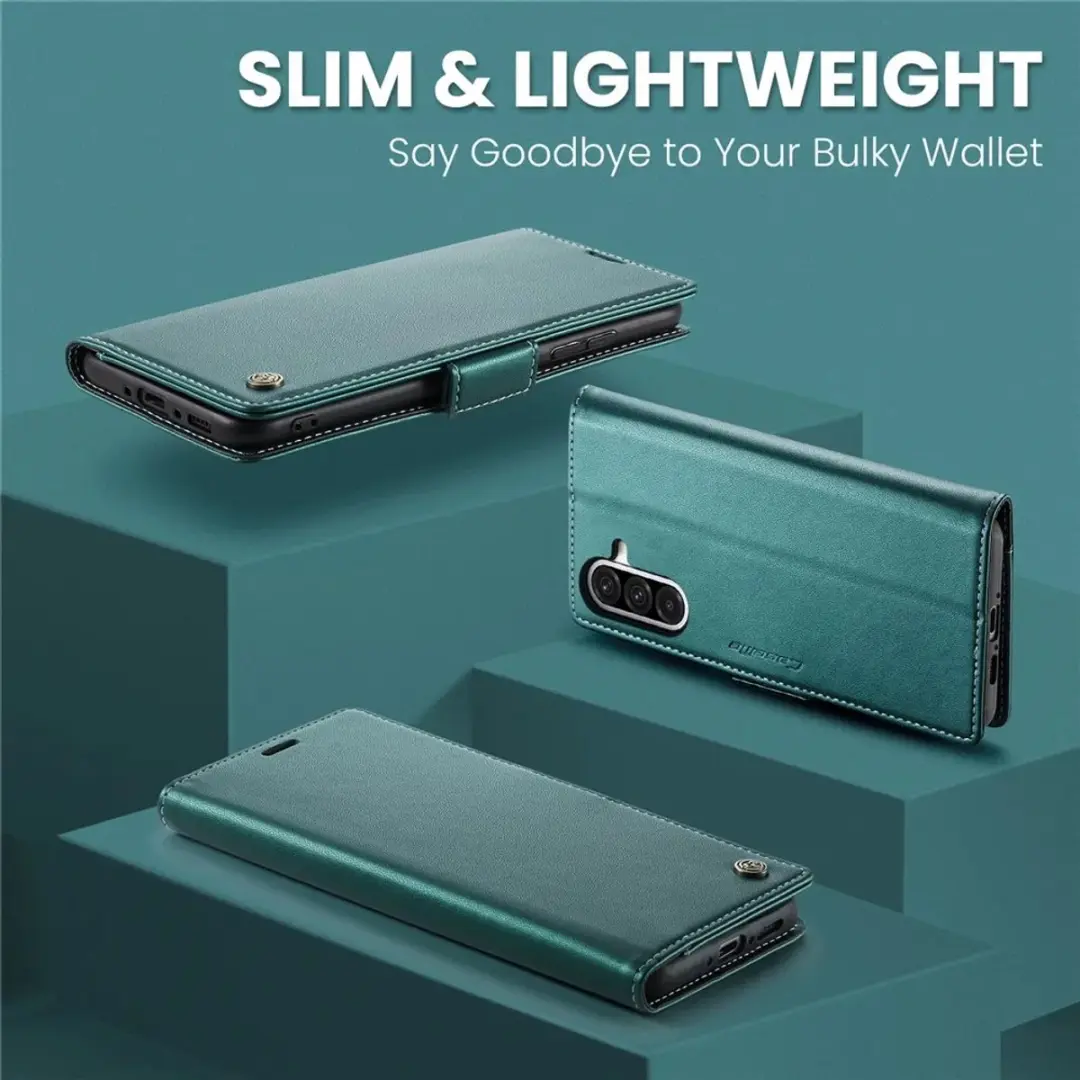 Caseme Litchi Texture Book Wallet Hoesje - Samsung Galaxy A36 - Groen
